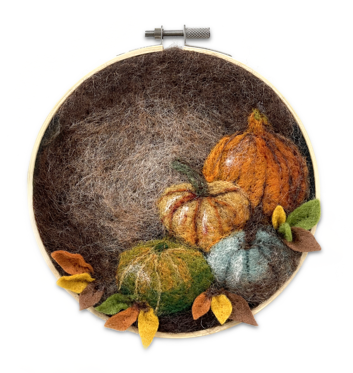 Paint with Wool: Pumpkin in a Hoop Needle Felt Craft Kit