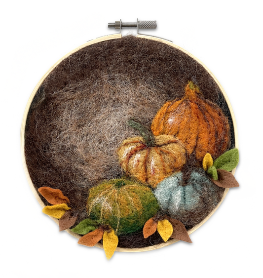 Paint with Wool: Pumpkin in a Hoop Needle Felt Craft Kit