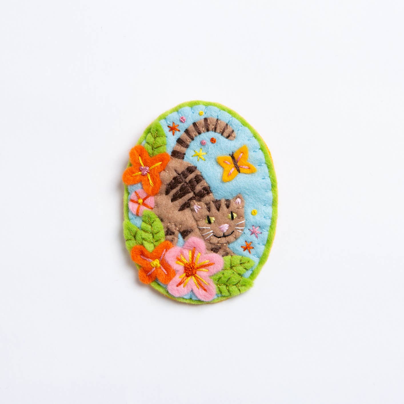Tabby Cat Felt Craft Brooch Kit | Complete Craft Kit