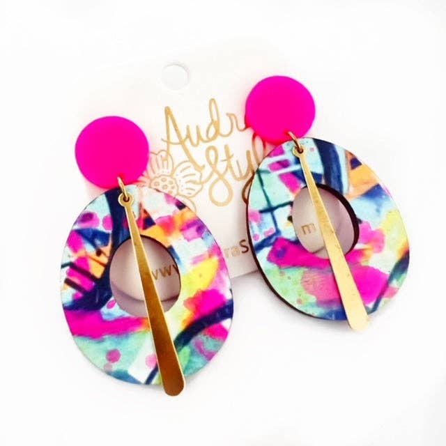 Colorful Bold Summer Statement Earring
