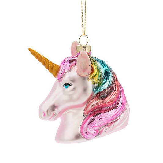 Pink Unicorn Ornament-3.5"L