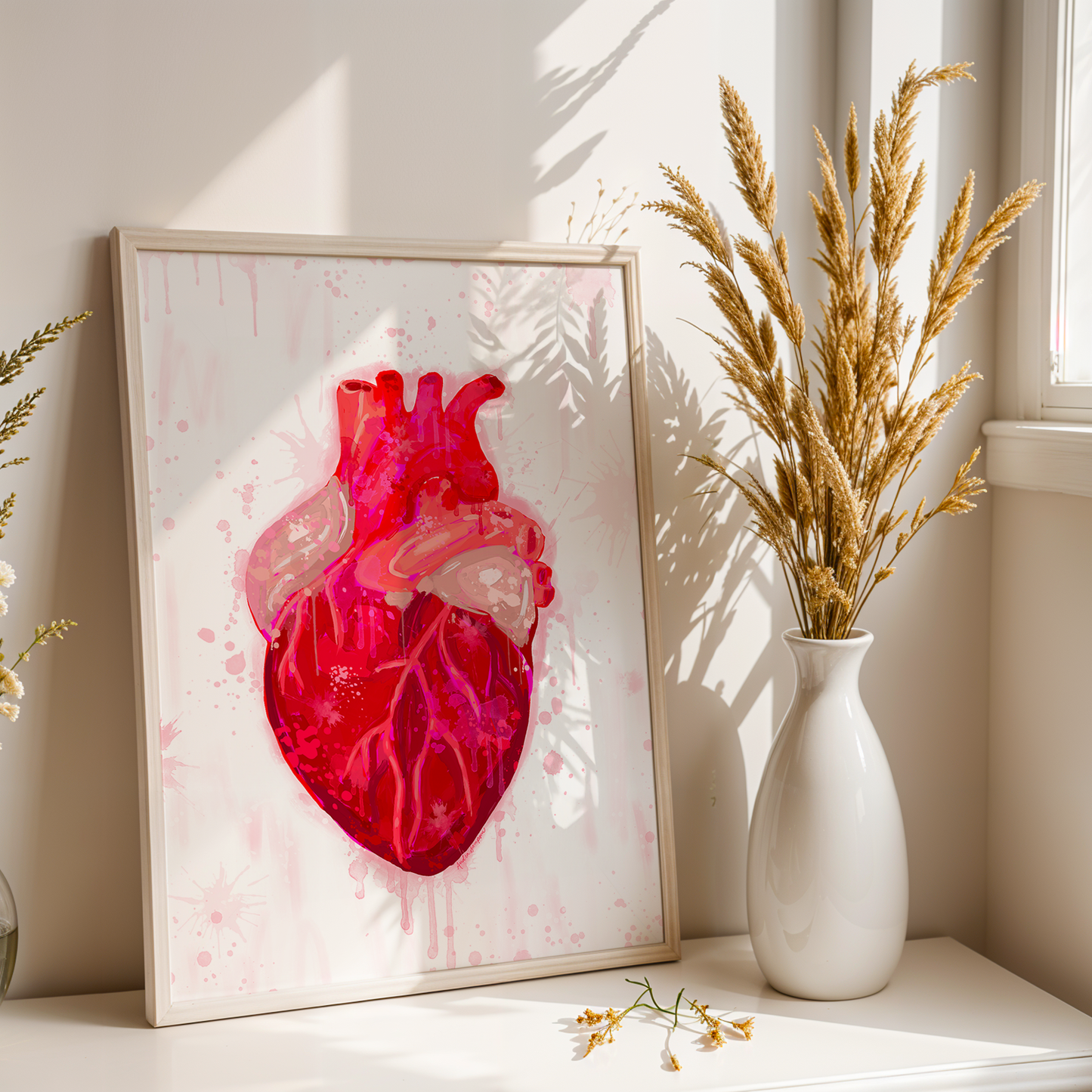 Valentine's Day Art Print, Anatomical Heart Decor, Trendy Colorful Wall Poster, Pop Art: 11x14 print on paper