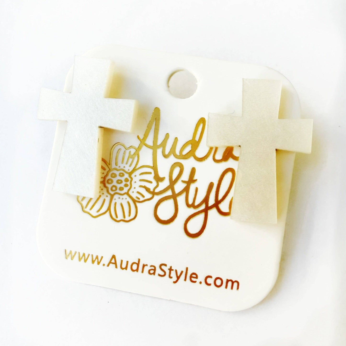 Pearl Cross Stud - Neutral Spring Summer, Easter Earring