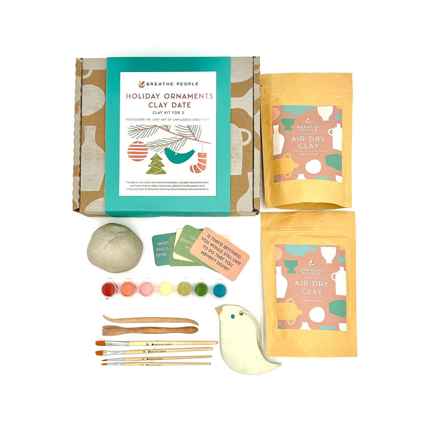 Holiday Ornaments Clay Date Activity Kit- Clay Kit for Two