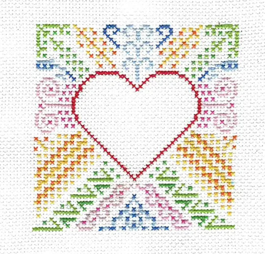 Ornate DIY Customizable Heart : Deluxe Cross Stitch Kit