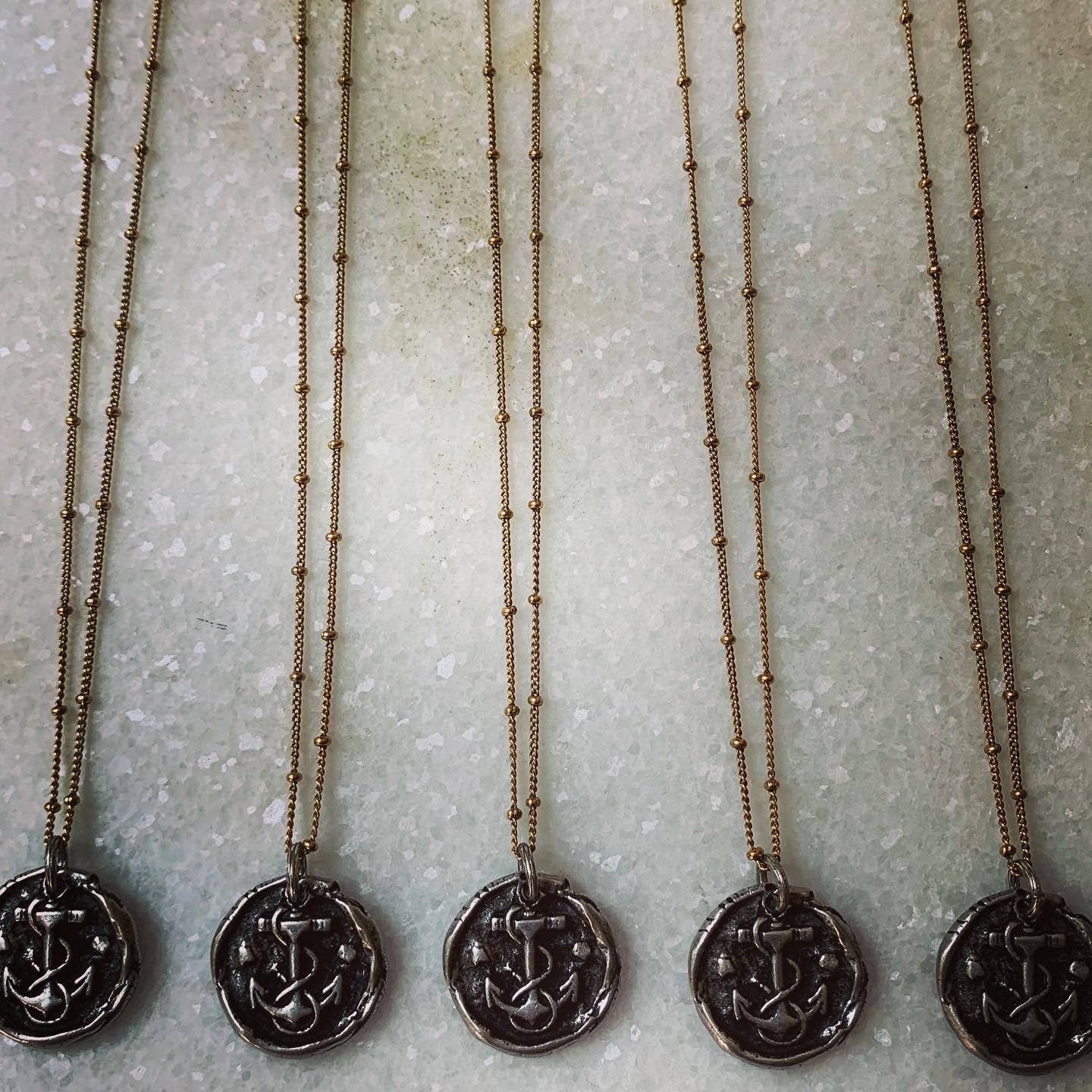 Anchor: Silver Charm/Gold Chain