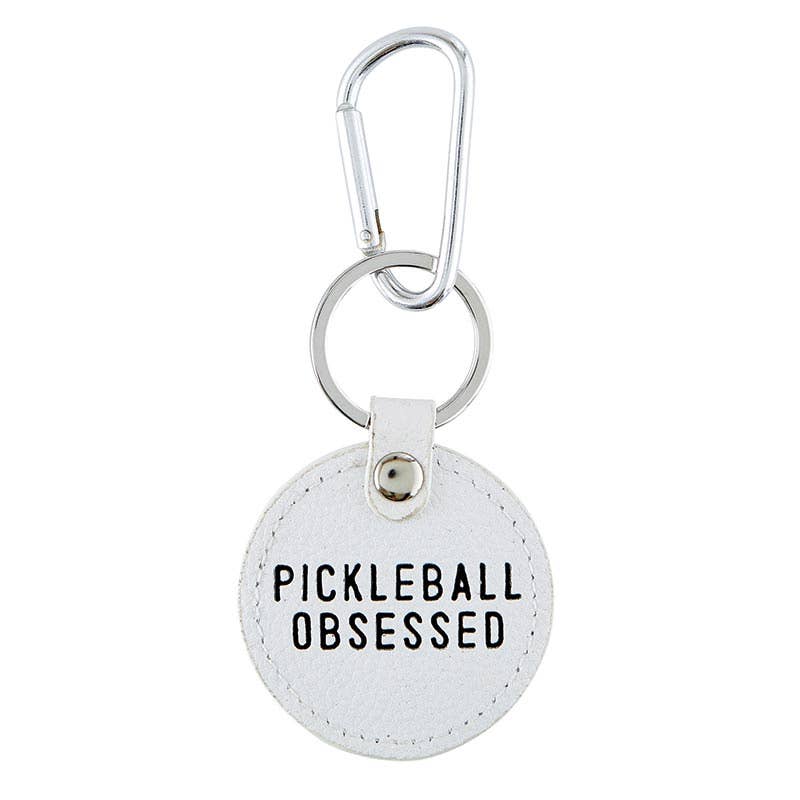 Round Leather Keychain - Pickleball Obsessed