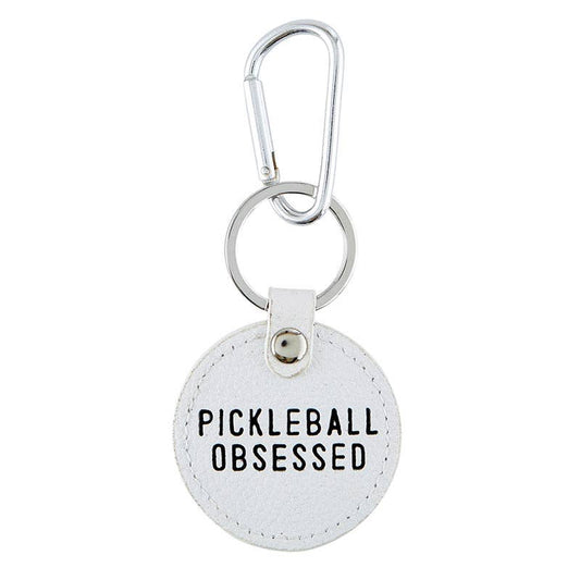 Round Leather Keychain - Pickleball Obsessed