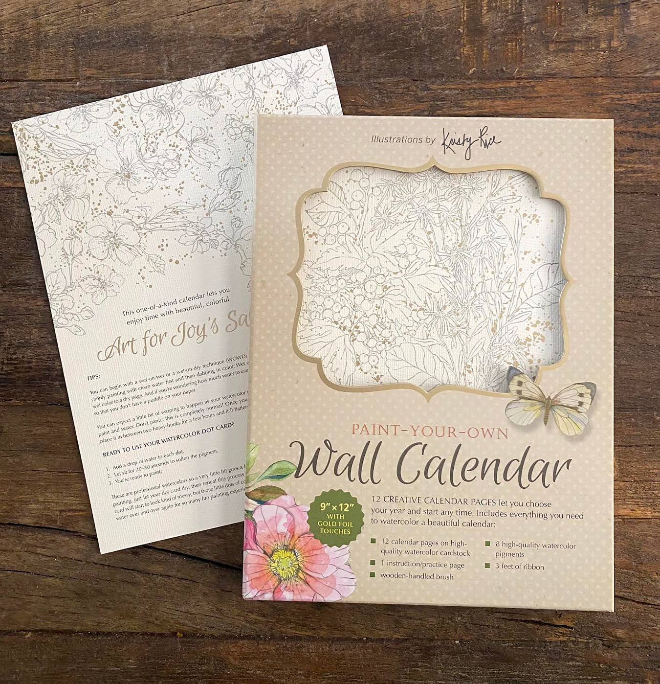 Paint-Your-Own Wall Calendar: Illustrations by Kristy Rice