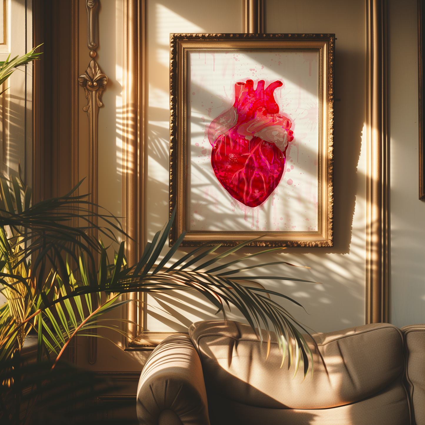Valentine's Day Art Print, Anatomical Heart Decor, Trendy Colorful Wall Poster, Pop Art: 11x14 print on paper