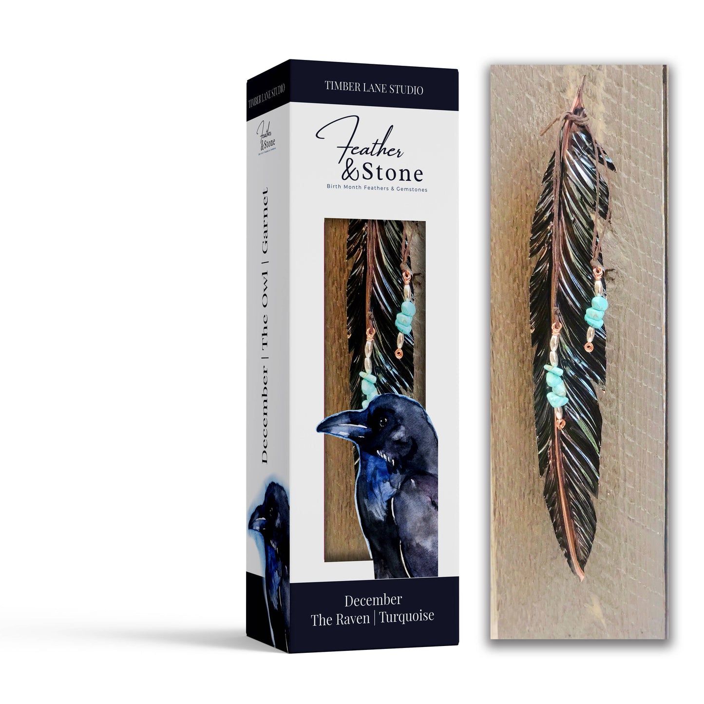 Feather + Stone Birth Month Feathers: December