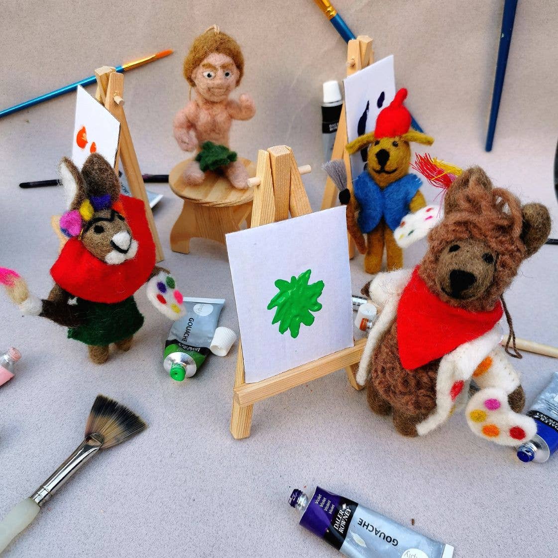 Painting Pooch Artist Dog HANDMADE