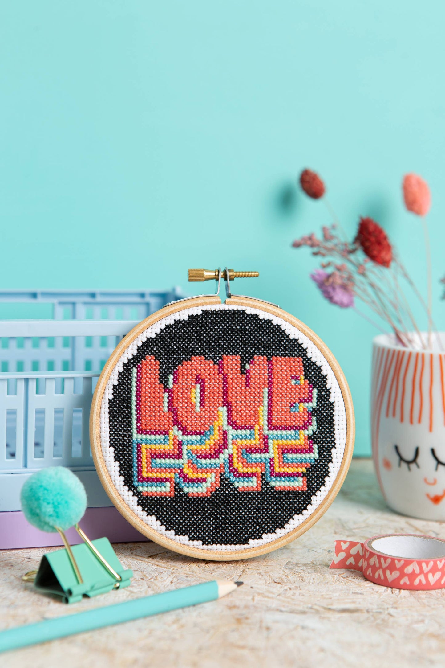 Love Mini Cross Stitch Kit | Beginner Craft Kit