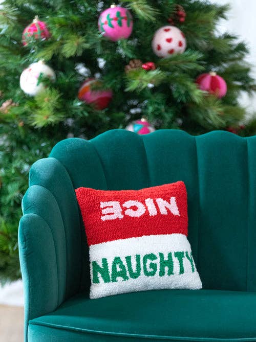 NAUGHTY / NICE PILLOW, MULTI