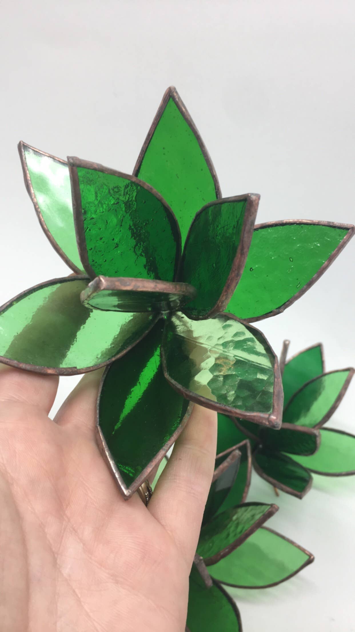 3D Stained Glass Succulent Plant Desktop Sculpture