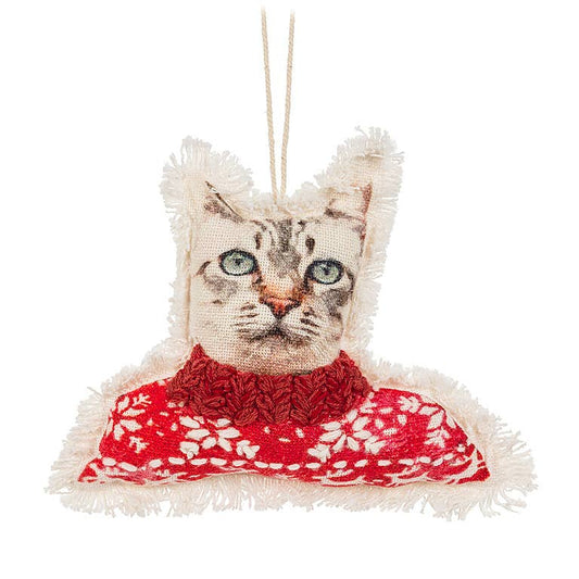 Dressed Cat Ornament-5"H-3565