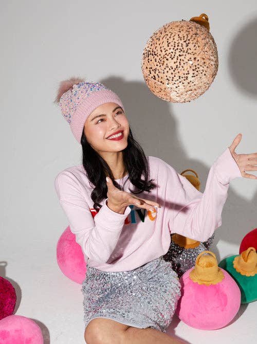 FIESTA SEQUIN HAT: Black