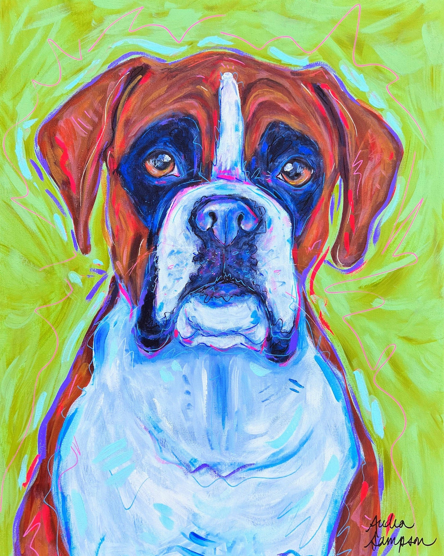 Boxer Dog Art Print Pet Gift: 5x7