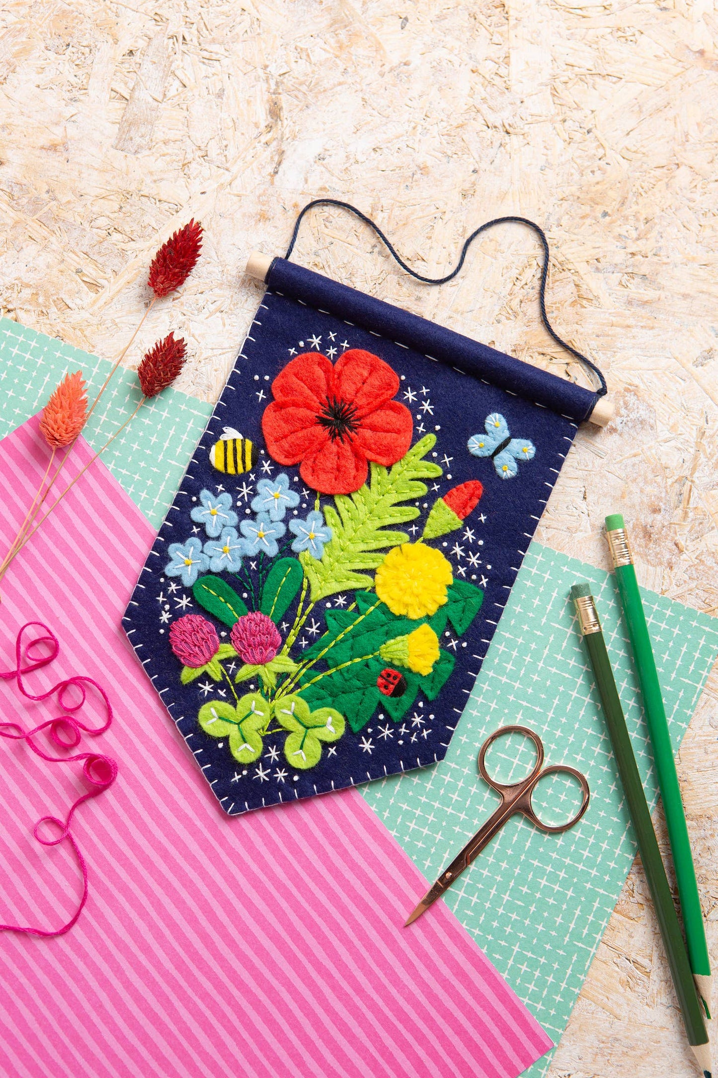 Wildflower Pennant Felt Craft Kit | Complete Craft Kit