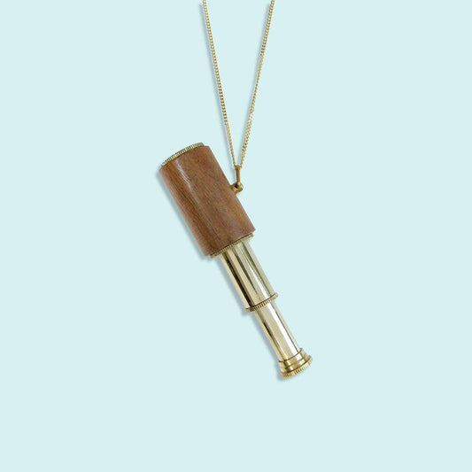 Wood Telescope Necklace: 28 Inch