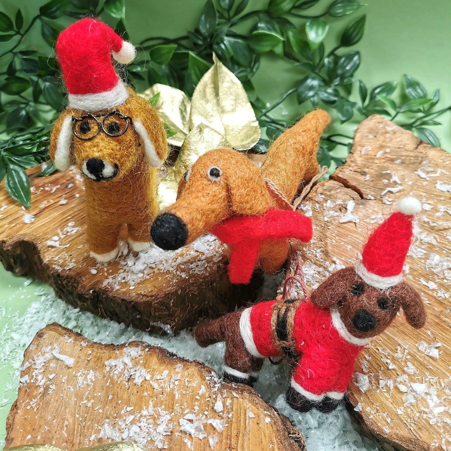 Handmade Felt Biodegradable Buddy Festive Dog Tree