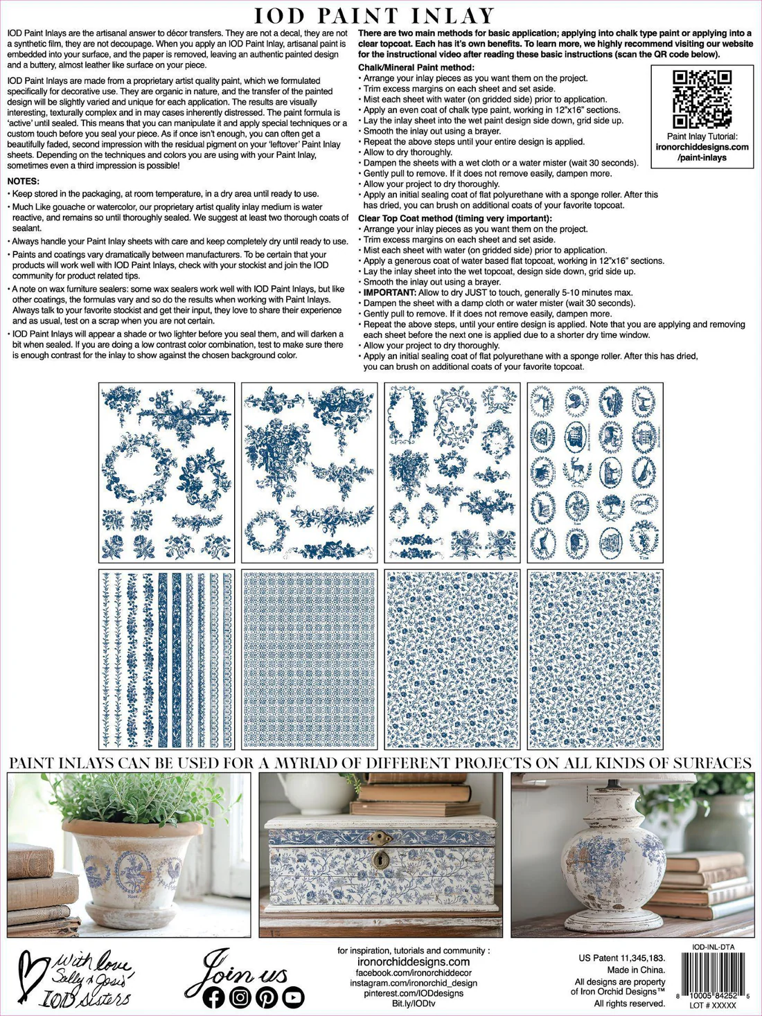 Delft Traditions AZURE IOD Paint Inlay 12x16 Pad™
