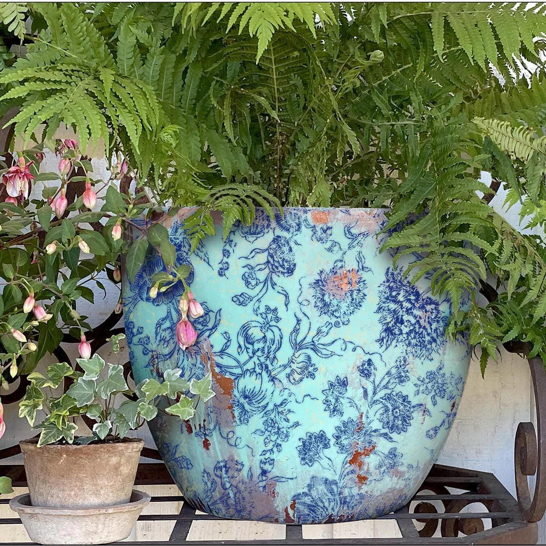 Indigo Floral IOD Paint Inlay 12x16 Pad™