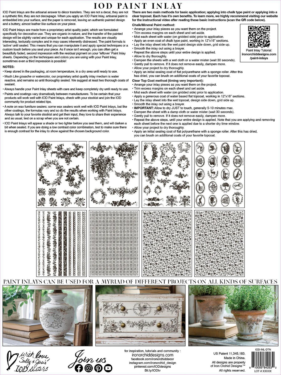 Delft Traditions NOIR IOD Paint Inlay 12x16 Pad™