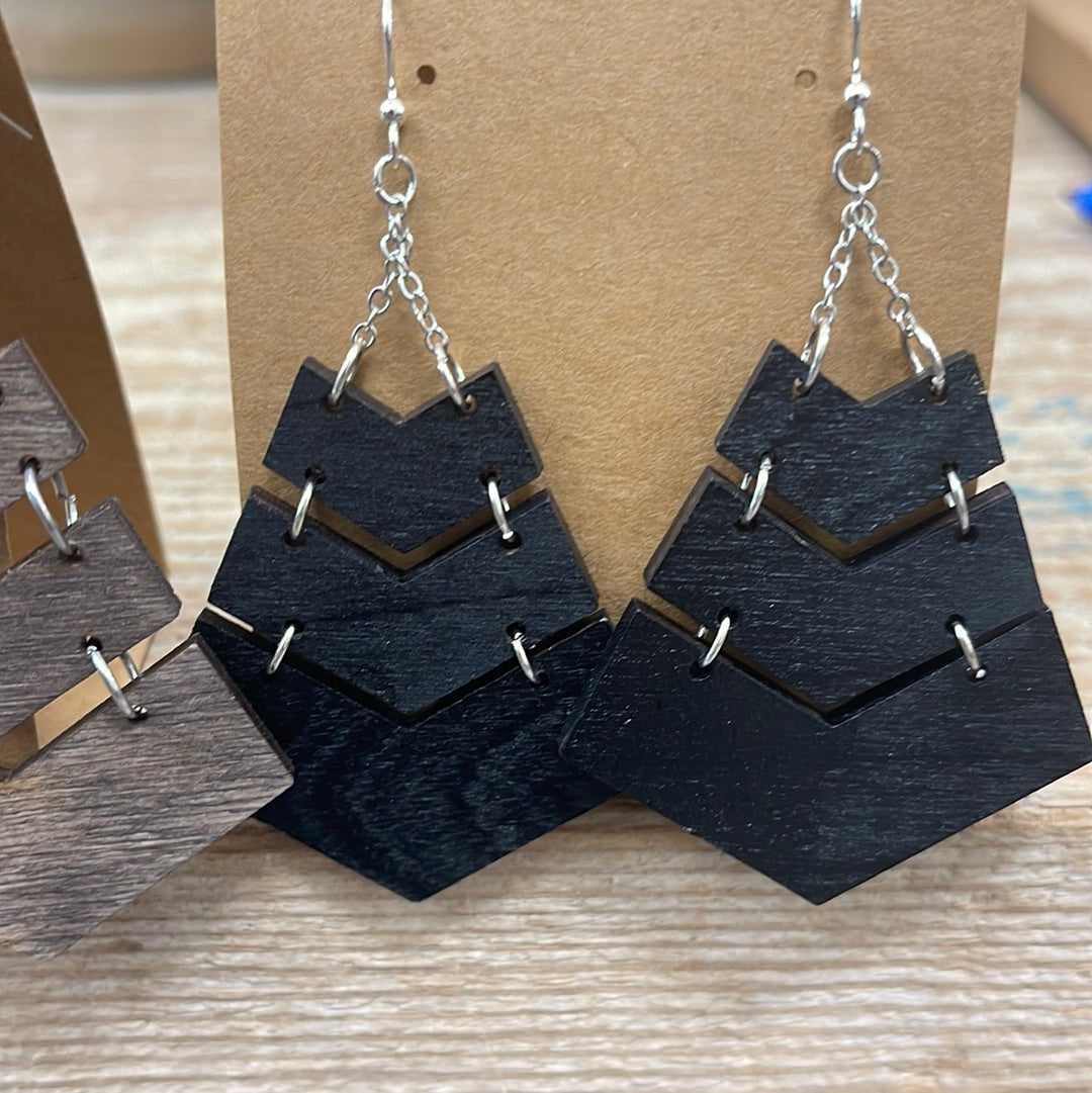 The Birch Bee CHEVRON DANGLES