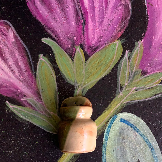 EvaThrows Pottery: Wall Pocket Greenp