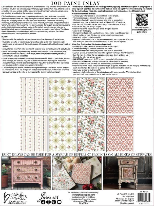 Lattice Rose IOD Paint Inlay 12x16 Pad