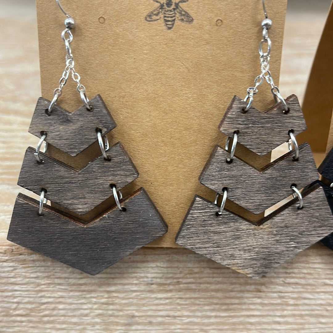 The Birch Bee CHEVRON DANGLES