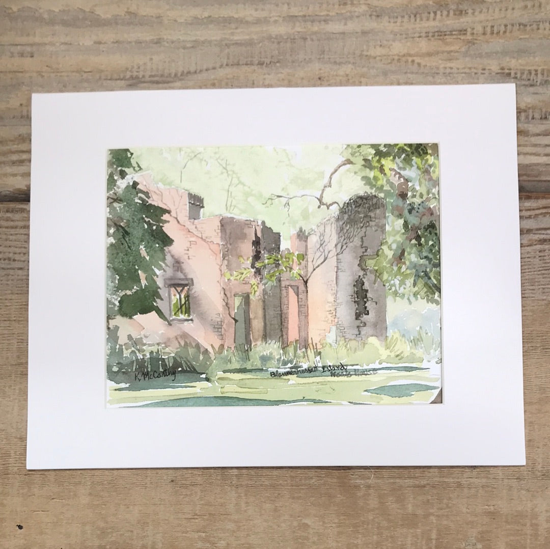 Neale House on Blennerhassett Island WV Watercolor(Print)