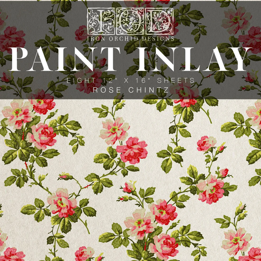 Rose Chintz IOD Paint Inlay 12x16 Pad™