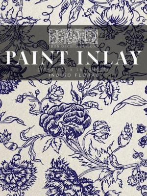 Indigo Floral IOD Paint Inlay 12x16 Pad™