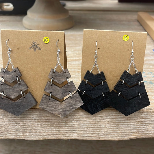 The Birch Bee CHEVRON DANGLES