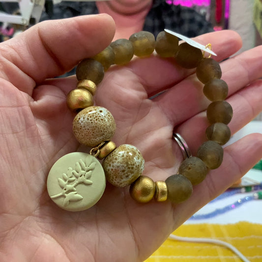 Recycled Brown Glass Bracelet