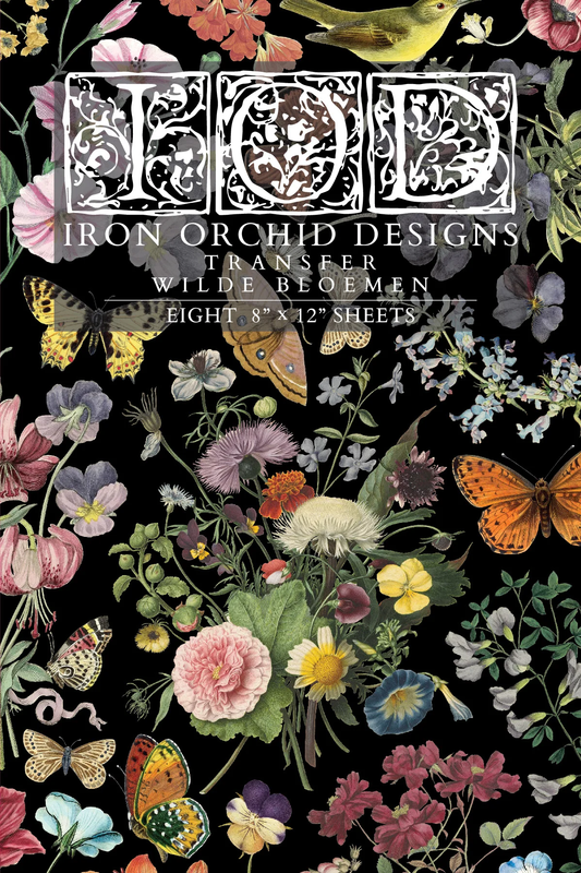 Wilde Bloemen Transfer™ by IOD (Pad of 8 - 8"x12" sheets) - Will Ship Week of 2/24!