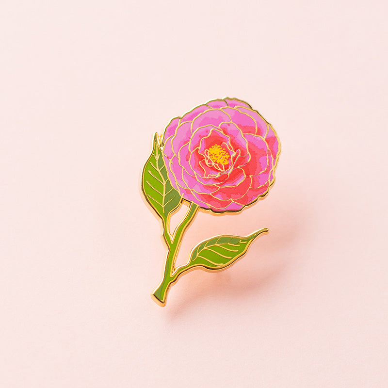 RETIRING Camellia Floral Enamel Pin