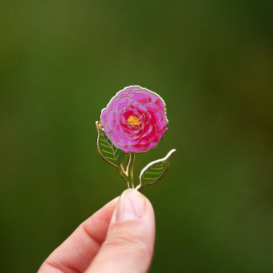 RETIRING Camellia Floral Enamel Pin