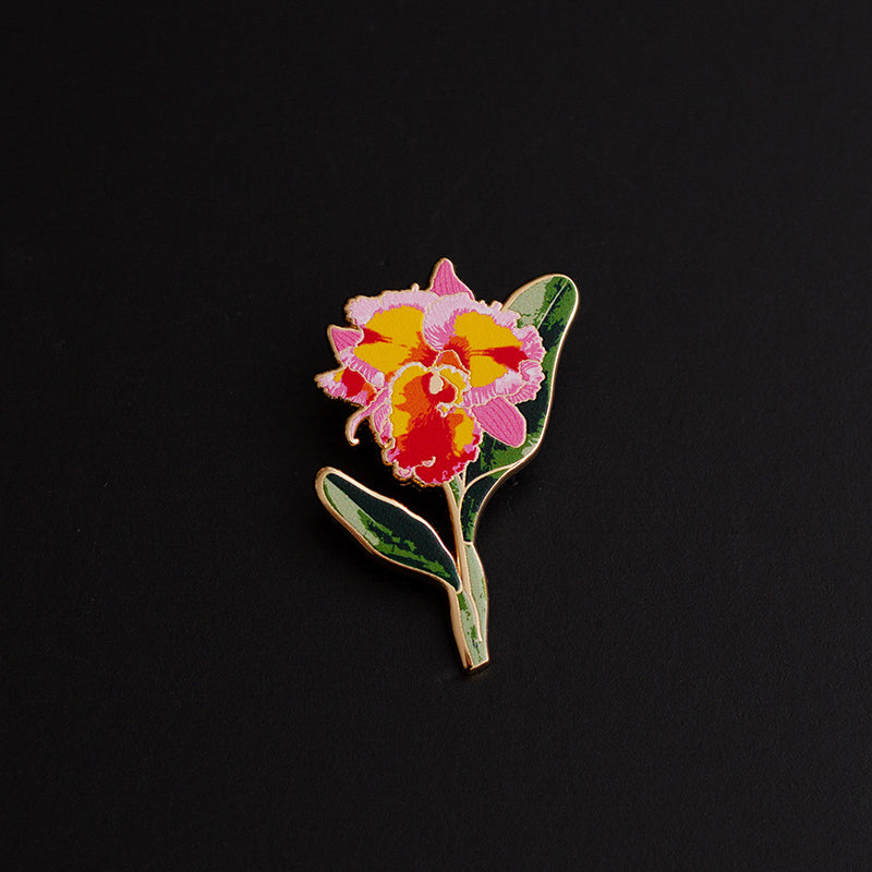 RETIRING Cattleya Orchid Floral Enamel Pin