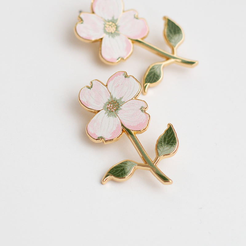 Flowering Dogwood Floral Enamel Pin