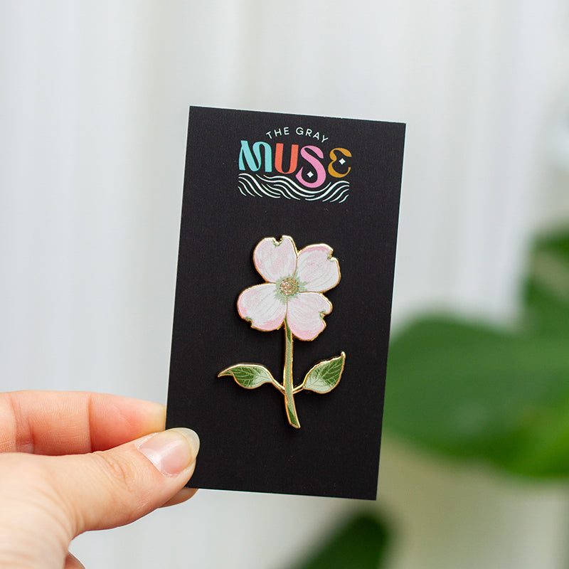 Flowering Dogwood Floral Enamel Pin