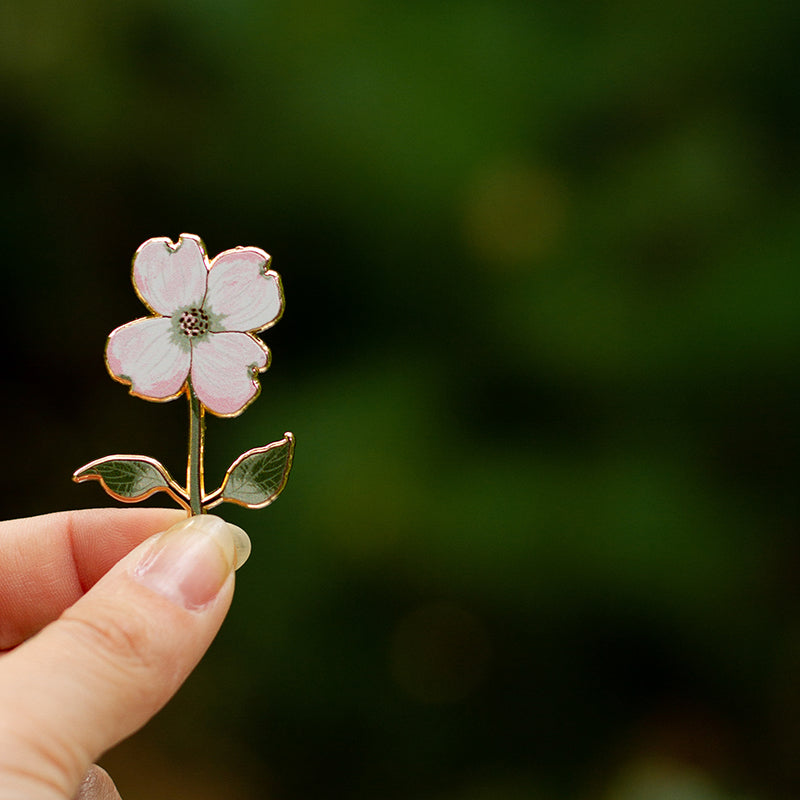 Flowering Dogwood Floral Enamel Pin