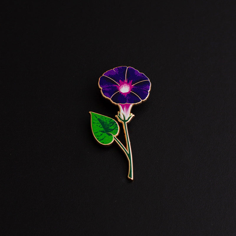 Morning Glory Floral Enamel Pin | September Birth Month Flower