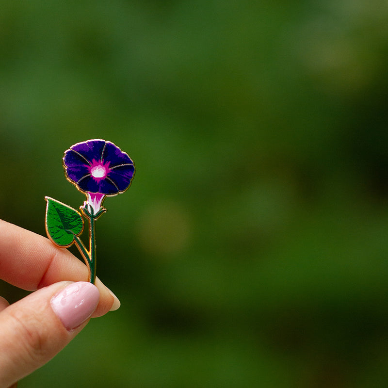 Morning Glory Floral Enamel Pin | September Birth Month Flower