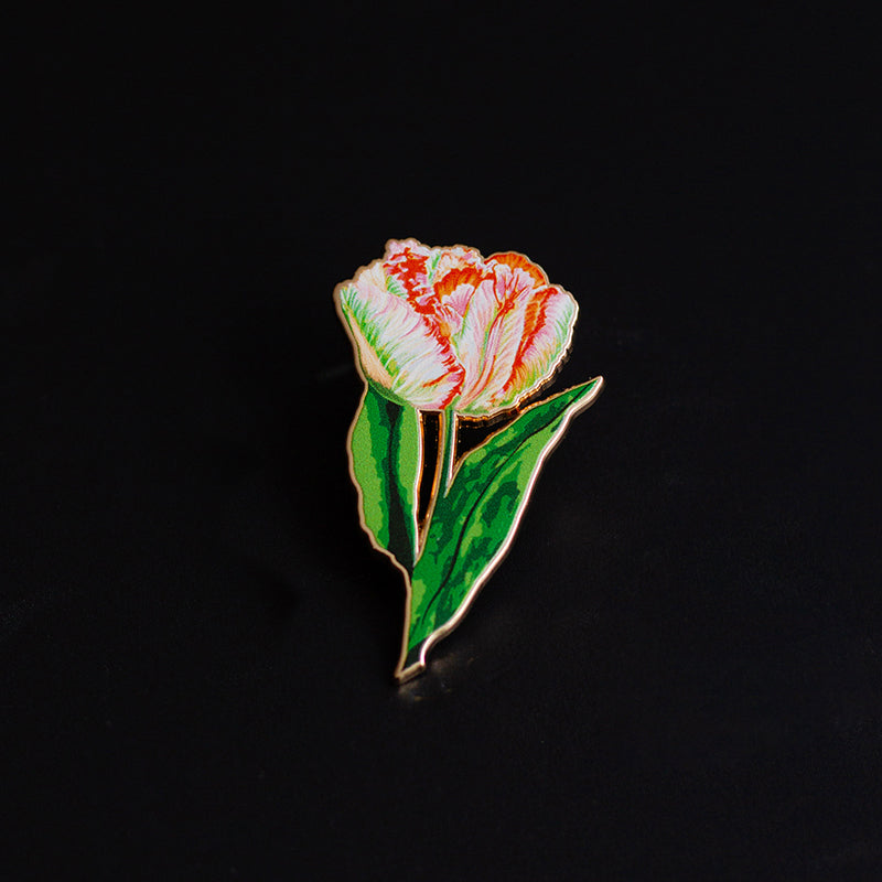 Parrot Tulip Floral Enamel Pin