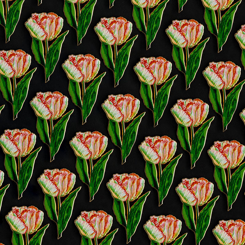 Parrot Tulip Floral Enamel Pin