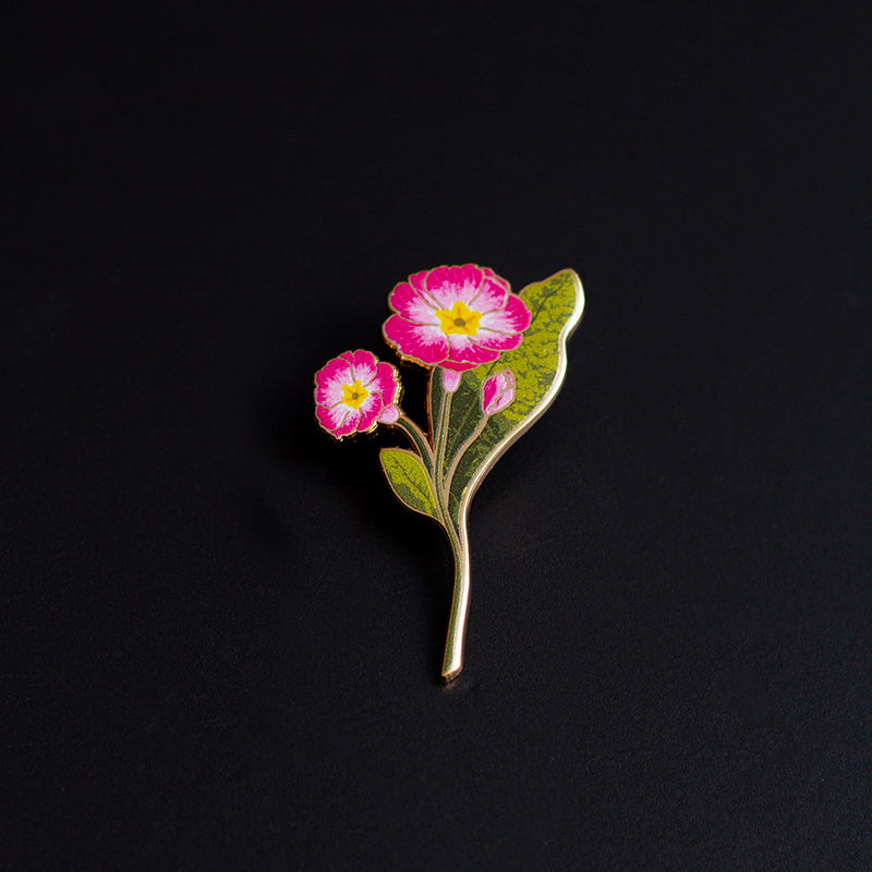 Primrose Floral Enamel Pin | February Birth Month Flower