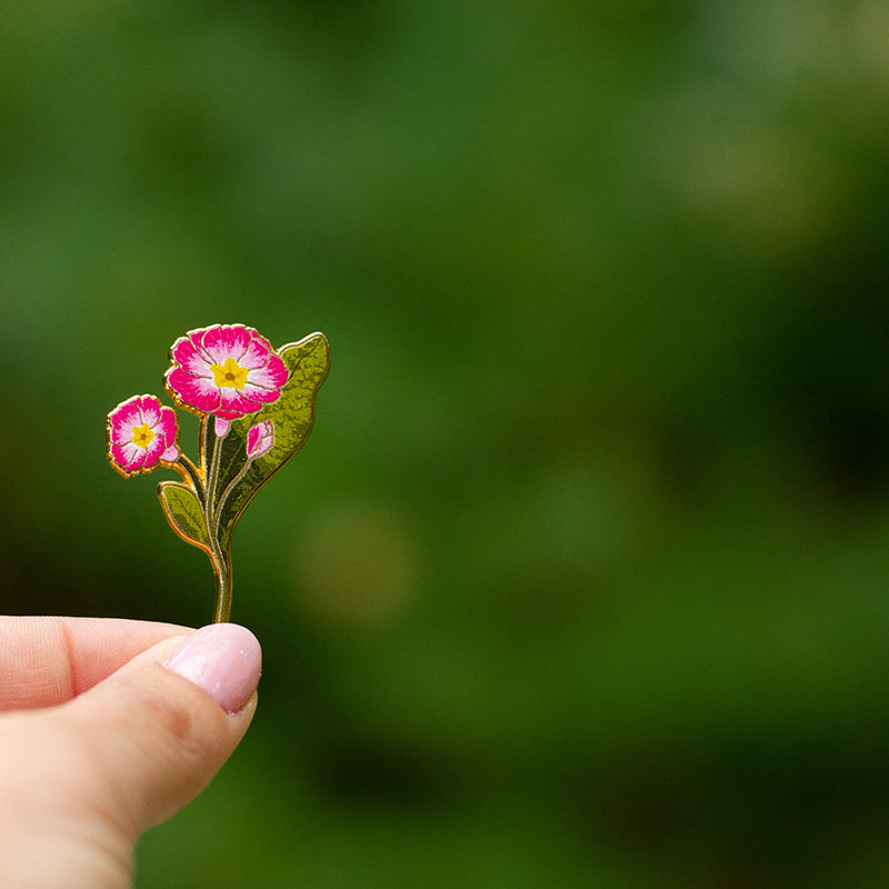 Primrose Floral Enamel Pin | February Birth Month Flower